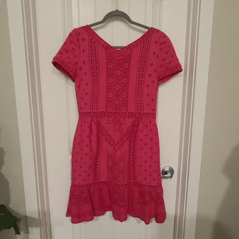 Authentic Valentino pink dress with geometric design